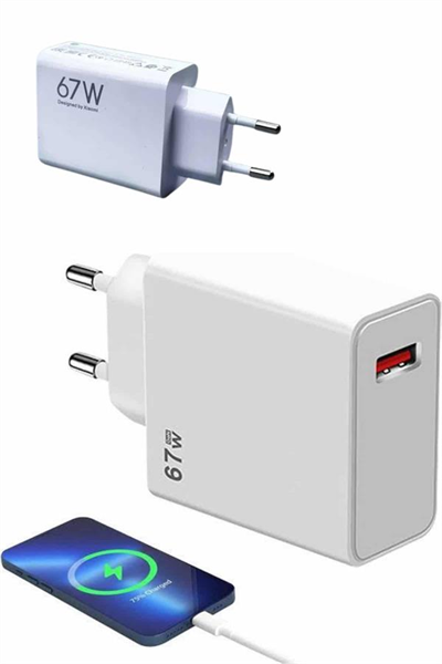 67W Hızlı Şarj Yüksek Voltaj Korumalı Type C Şarj Adaptörü