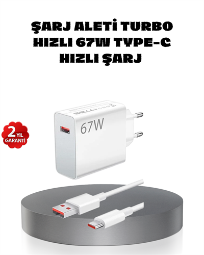 67W Turbo Type-C Hızlı Şarj Adaptörü – Akıllı Koruma Çipli, Hızlı Şarj Destekli