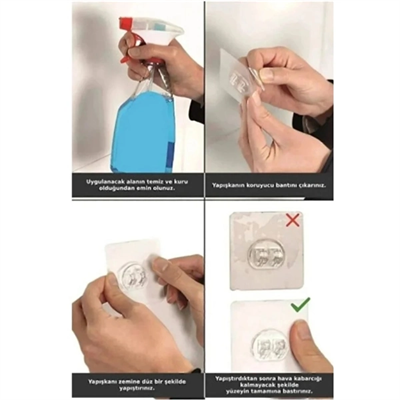 6lı Yapışkanlı Kapı Arkası Askı