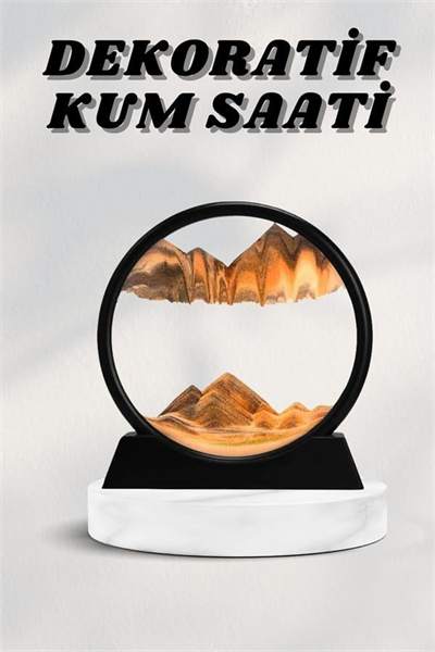 7 Inç Mavi Orta Boy Dekoratif Yuvarlak Şık Kum Tablosu Modern Dekoratif Süs