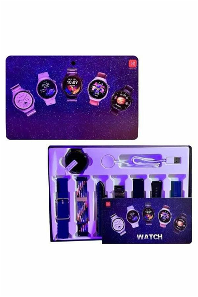 7 Kordonlu Akıllı Saat Siyah Kasa Dokunmatik Ekran Uyku ve Sağlık Takibi