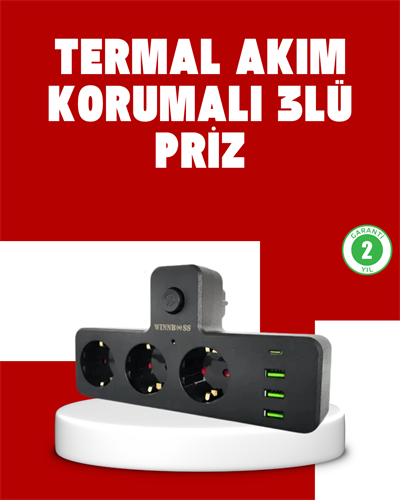7 Portlu Çoklu Priz USB ve Type-C Girişli Akıllı Güç Ünitesi