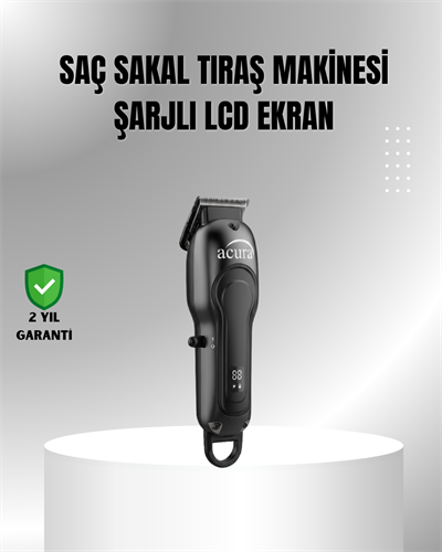 7000 RPM Güçlü Motorlu LCD Göstergeli Şarjlı Tıraş Makinesi