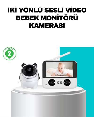 720P Bebek Kamerası Uzaktan Kontrollü Gece Görüşlü Monitör