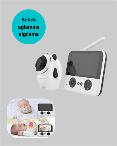 720P Bebek Kamerası Uzaktan Kontrollü Gece Görüşlü Monitör
