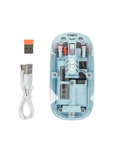 800 1600 DPI Ayarlanabilir Mavi Kablosuz Mouse Pilli