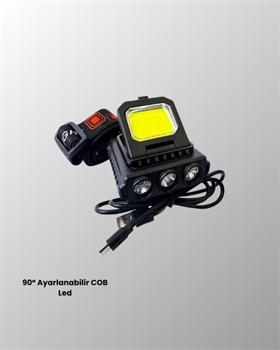 800 Lumen LED Kafa Lambası COB ve XPE Led Type C Şarjlı Ayarlanabilir