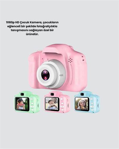 8MP Mini Çocuk Fotoğraf Makinesi – Pembe Ses Kaydı Özellikli