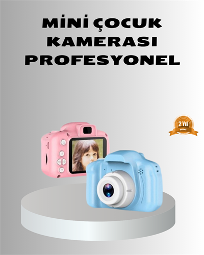 8MP Mini Çocuk Fotoğraf Makinesi – Pembe Ses Kaydı Özellikli
