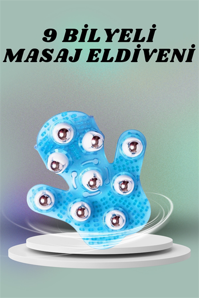 9 Bilyeli El Şeklinde Omuz Bacak Masaj Aleti Masaj Eldiveni Giyilebilir Plastik Vücut Sıkılaştırıcı