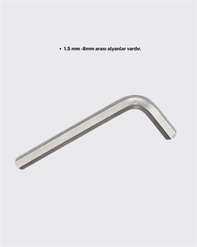 9 Parça Alyan Anahtar Seti Bisiklet Mobilya ve Otomotiv Uyumlu