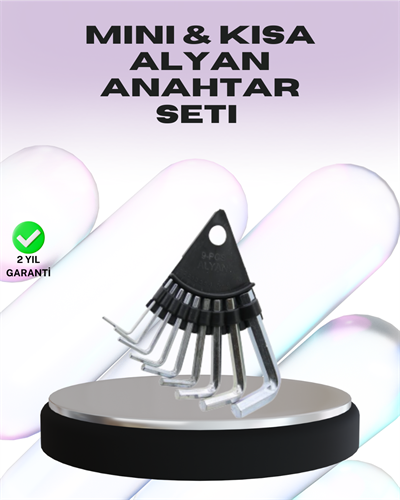9 Parça Alyan Anahtar Seti Farklı Metrik Ölçü Pratik Taşıma