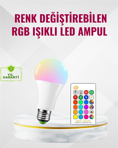 9 Watt Beyaz Işık ve Renk Ayarlı Akıllı LED Ampul