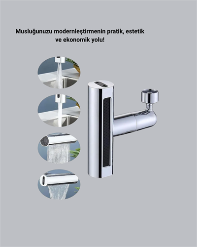 ABS Pirinç Alaşımlı Musluk Başlığı 4 Modlu 360° Dönebilen ve Ekonomik