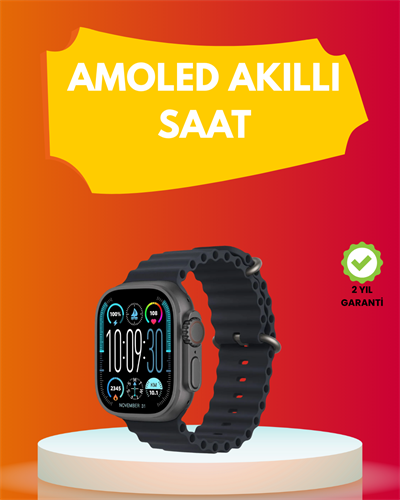 AMOLED Ekran 49mm Ultra Tasarım 3 Kordonlu Akıllı Saat