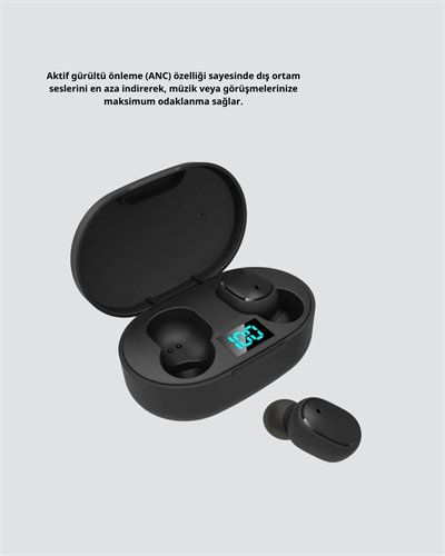 ANC Bluetooth Kulaklık – Suya ve Tere Dayanıklı, Uzun Pil Ömürlü, Mikrofonlu Kablosuz Kulaklık