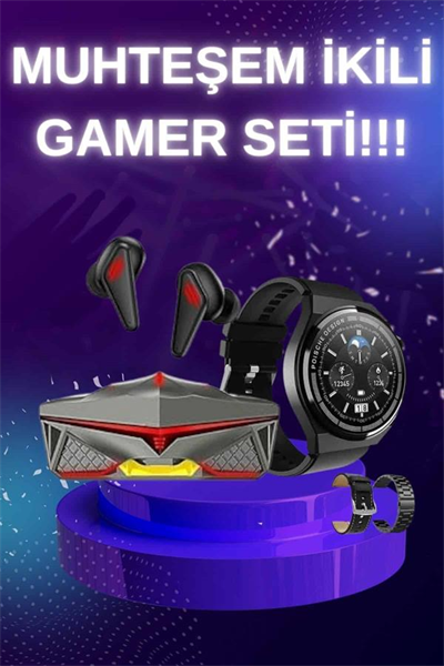 ANC Özellikli Bluetooth Kulaklık ve Amoled Ekran Akıllı Saat Uyku ve Sağlık Takibi Nabız Ölçer