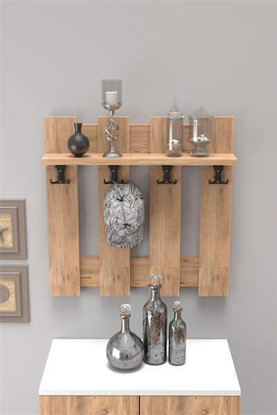 ASKILIK PORTMANTO ÇİT DUVAR ASKILIĞI ELBİSE ASKILIĞI CEVİZ