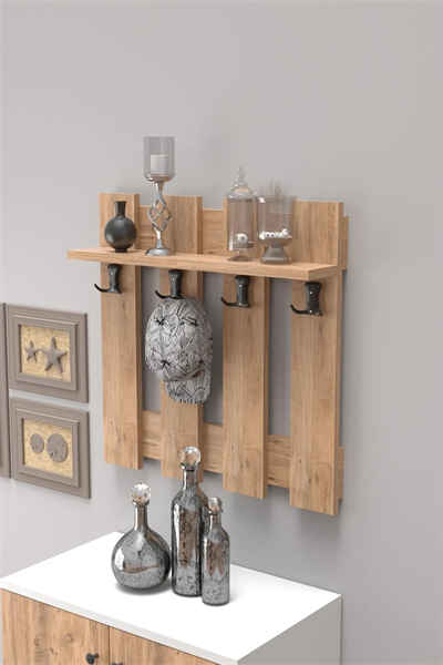 ASKILIK PORTMANTO ÇİT DUVAR ASKILIĞI ELBİSE ASKILIĞI CEVİZ