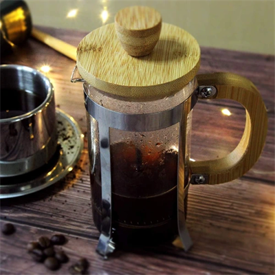 Ahşap Detaylı 350 ml Cam French Press