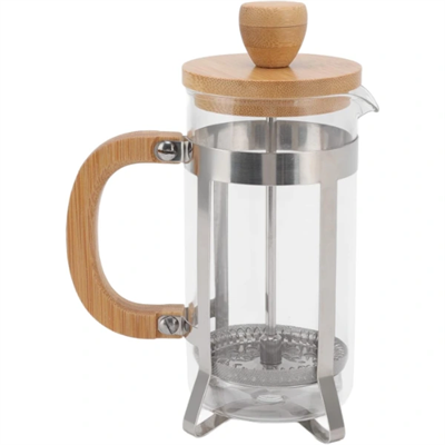 Ahşap Detaylı 600 ml Cam French Press