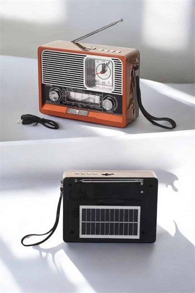 Ahşap Görünümlü Retro Bluetooth Radyo USB,AUX Ve SD Kart Girişli