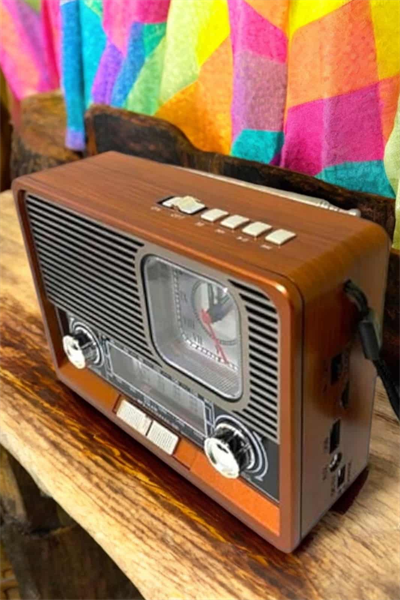 Ahşap Görünümlü Retro Bluetooth Radyo USB,AUX Ve SD Kart Girişli