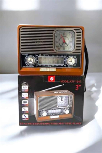 Ahşap Görünümlü Retro Bluetooth Radyo USB,AUX Ve SD Kart Girişli