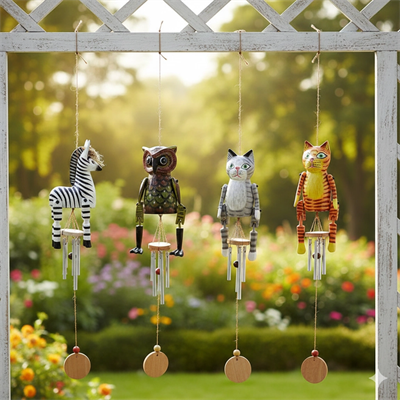 Ahşap Hayvan Figürlü Rüzgar Çanı Model 2