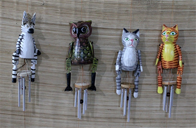 Ahşap Hayvan Figürlü Rüzgar Çanı Model 2