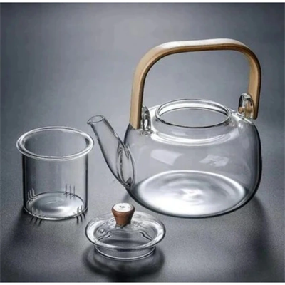 Ahşap Saplı Cam Filtreli Demlik