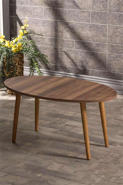 Ahşap Torna Elips Orta Sehpa