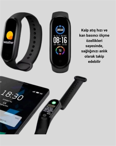 Akıllı Bileklik – Kalp Atış, Uyku ve Adım Takibi, IP67 Su Geçirmez