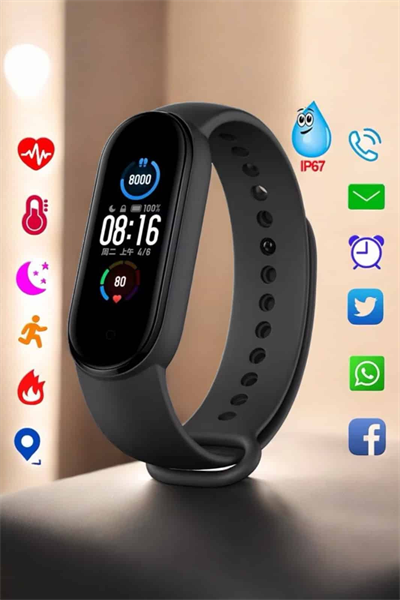 Akıllı Bileklik Fitness ve Sağlık İçin Akıllı Bileklik Adım Sayar, Kalp Atışı, Uyku İzleme