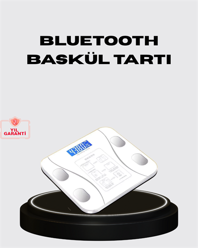 Akıllı Dijital Baskül – Bluetooth Bağlantılı, 8 Ölçüm Verili, Akıllı Vücut Analiz Tartısı