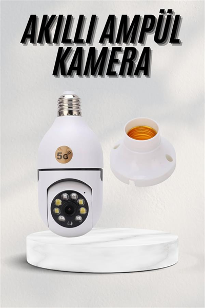 Akıllı Kamera Wifi Kamera Duylu Ampul Görünümlü 360 Derece Dönebilen Ev Kamerası