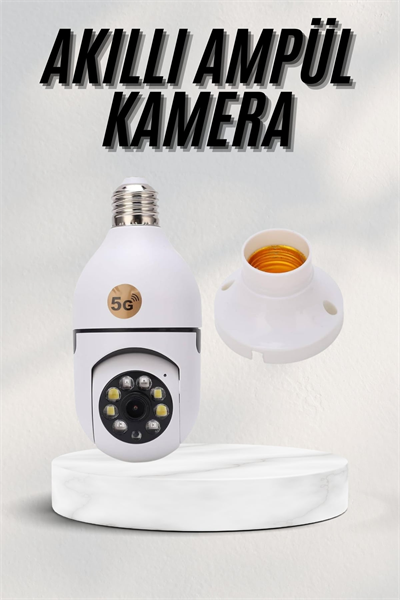 Akıllı Kamera Wifi Kamera Duylu Ampul Görünümlü 360 Derece Dönebilen Ev Kamerası