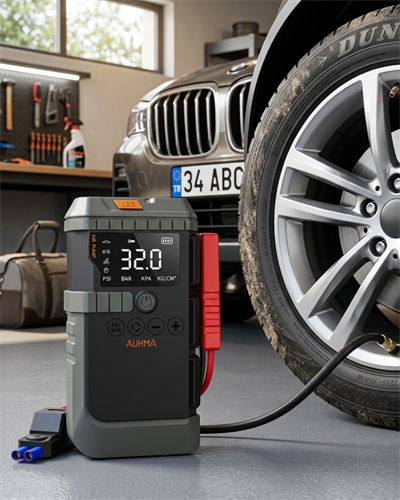 Akıllı Lastik Şişirme Kompresörü Akü Takviye Özellikli LED Fenerli Taşınabilir Güç Ünitesi