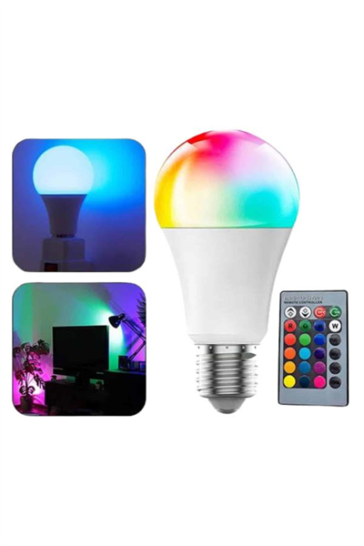 Akıllı RGB Led Ampul Led Uzaktan Kumandalı Renk Değiştiren Ampul