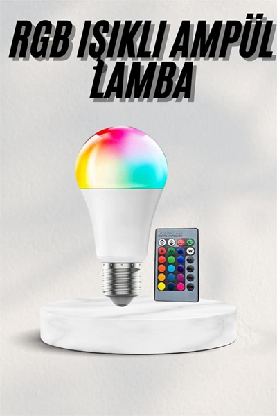Akıllı RGB Led Ampul Led Uzaktan Kumandalı Renk Değiştiren Ampul