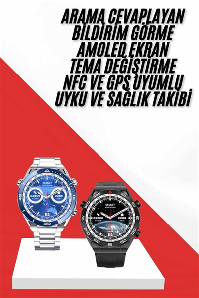 Akıllı Saat 1.62 İnç Ultimate Nabız Sensörlü Sesli Görüşme Yapabilen
