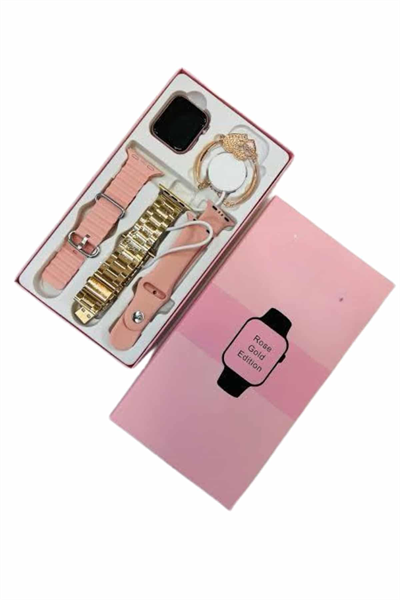 Akıllı Saat 3 Kordonlu Ve Aksesuarlı Bayanlar Için Şık Rose renk