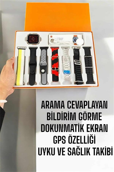 Akıllı Saat 7 Farklı Kordonlu Arama Cevaplayan Bildirim GPS Özelliği