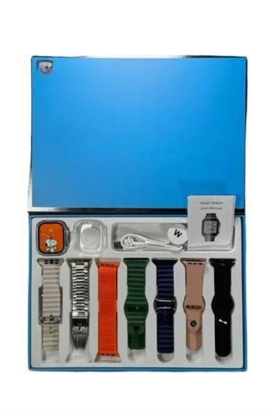 Akıllı Saat 7 Kordon Hediyeli Takvim Alarm Nabız Ölçer Bildirim Görme Sesli Görüşme