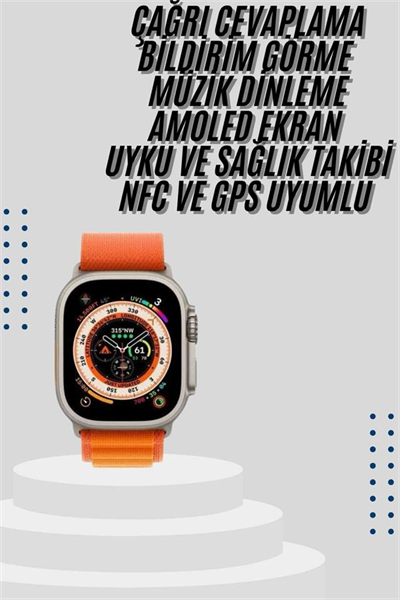 Akıllı Saat Bleutooth Bağlantılı Akıllı Saat Amoled Ekran 49 MM
