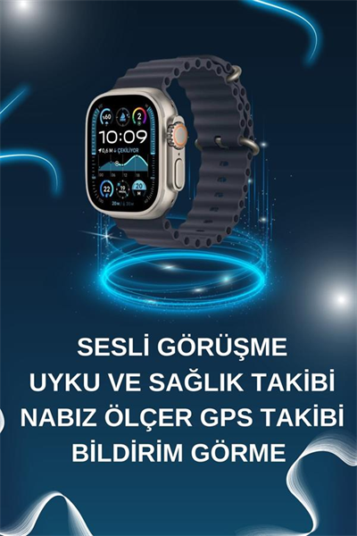 Akıllı Saat Bluetooth Bağlantılı NFC ve GPS Uyumlu Nabız Ölçer Sesli Görüşme