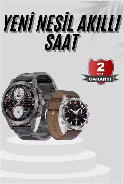 Akıllı Saat Çelik Kordon Çağrı Cevaplama Amoled Ekran Titreşimli Uyku ve Sağlık Takibi