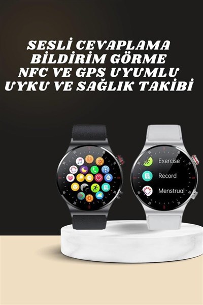 Akıllı Saat Çoklu Kordon Seçeneği Amoled Ekran Çok Fonksiyonlu Bluetooth Bağlantılı