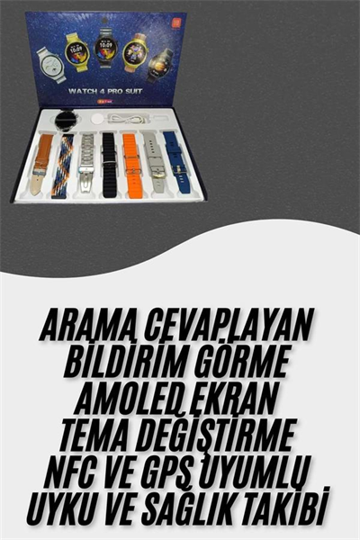 Akıllı Saat Çoklu Kordon Seçenekli Dokunmatik Ekran Nabız Sensörlü