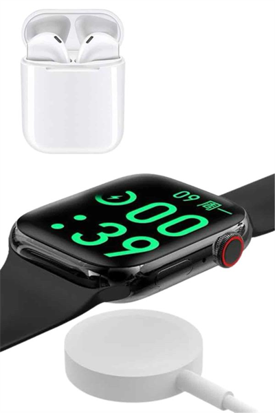 Akıllı Saat Gümüş Kasa Bluetooth Kulaklık Hediyeli Çok Fonksiyonlu İkili Set